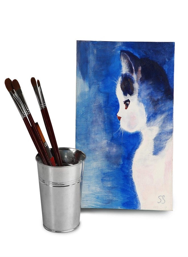 مجموعة كينجوك المكونة من 16 وعاء زراعة معدني مجلفن، بأبعاد 4.72 × 4.72 × 3.54 بوصة، سلة نباتات دائرية مثالية للشرفات والحدائق والباحات والمكاتب والحفلات وحفلات الزفاف. - Image 3